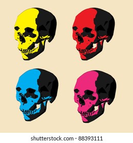 pop art skull
