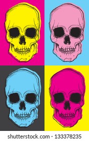 pop art skulls