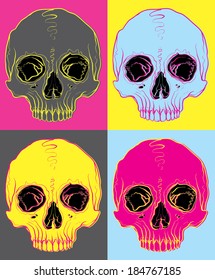 pop art skulls