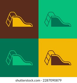 Pop art Slide playground icon isolated on color background. Childrens slide.  Vector