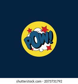 pop art slogan on dark blue background