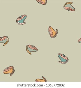 Pop art snake head seamless illustrated pattern. Interesting accent print for fabric, gift wrap, stationery, kids, and interior design.