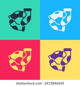 Pop art Socks icon isolated on color background.  Vector