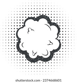 pop art, speech bubble, cloud icon vector illustration in stamp style
