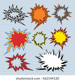 pop art speech bubble comic set