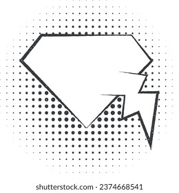 pop art, speech bubble, diamond icon vector illustration in stamp style