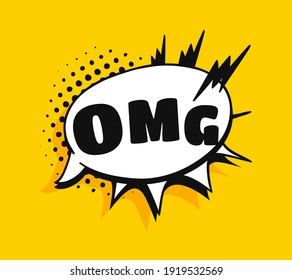 Pop art speech bubble drawing with text. Cartoon style vector collection of frames. Comic illustration on color background