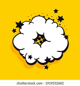 Pop art speech bubble drawing with text. Cartoon style vector collection of frames. Comic illustration on color background