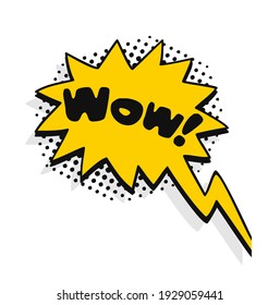 Pop art speech bubble drawing with text. Cartoon style vector collection of frames. Comic illustration on color background