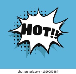 Pop art speech bubble drawing with text. Cartoon style vector collection of frames. Comic illustration on color background