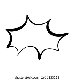 Pop art speech bubble emphasis effect. Comic book text box in boom balloon shape. Flat vector illustration isolated on white background.