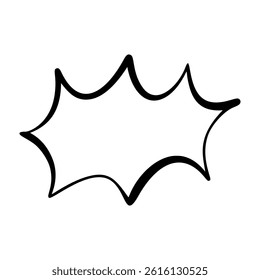 Pop art speech bubble emphasis effect. Comic book text box in boom balloon shape. Flat vector illustration isolated on white background.