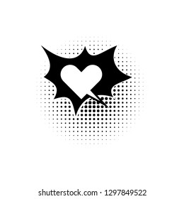pop art, speech bubble, heart icon. Element of speech bubble pop art style icon. Signs and symbols collection icon for websites, web design, mobile app