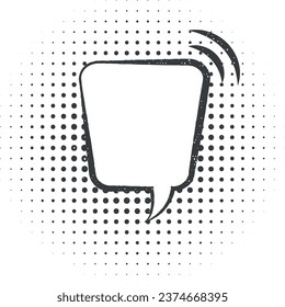 pop art, speech bubble icon vector illustration in stamp style