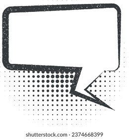 pop art, speech bubble icon vector illustration in stamp style