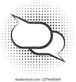 pop art, speech bubble icon vector illustration in stamp style