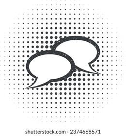 arte pop, ilustración vectorial de icono de burbuja de voz en estilo de sello