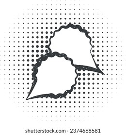 pop art, speech bubble icon vector illustration in stamp style