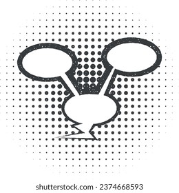 pop art, speech bubble icon vector illustration in stamp style