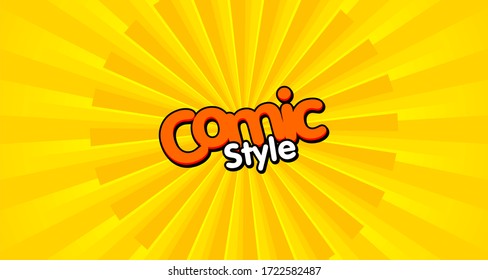 Pop Art speech bubble on sun bright. Vector colorful illustration in retro comic style