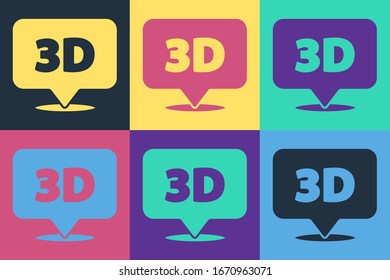 Pop art Speech bubble with text 3D icon isolated on color background.  Vector Illustration