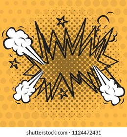 Pop art speech bubble vector illustration on halftone background