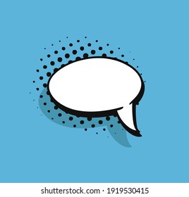 Pop art speech bubble without text. Cartoon style vector collection of frames. Comic illustration on blue background