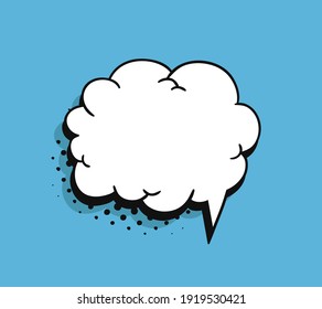 Pop art speech bubble without text. Cartoon style vector collection of frames. Comic illustration on blue background