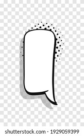Pop art speech bubble without text and Transparent Background. Cartoon style vector collection of frames. Comic illustration
