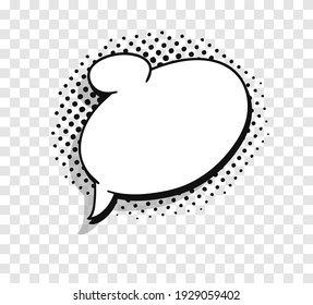 Pop Art Sprachblase ohne Text und transparentem Hintergrund. Cartoon-Stil Vektorgrafik von Frames. Comic-Illustration