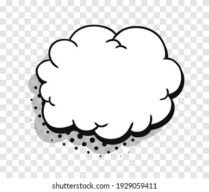Pop art speech bubble without text and Transparent Background. Cartoon style vector collection of frames. Comic illustration