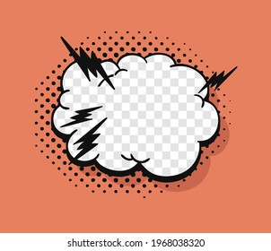 Pop art speech bubble without text and Transparent Background. Cartoon style vector collection of frames. Comic illustration