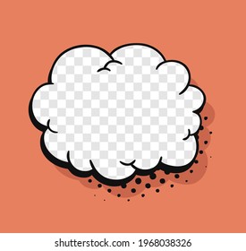 Pop art speech bubble without text and Transparent Background. Cartoon style vector collection of frames. Comic illustration