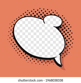Pop art speech bubble without text and Transparent Background. Cartoon style vector collection of frames. Comic illustration