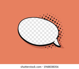 Pop art speech bubble without text and Transparent Background. Cartoon style vector collection of frames. Comic illustration