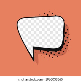 Pop art speech bubble without text and Transparent Background. Cartoon style vector collection of frames. Comic illustration