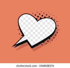 Pop art speech bubble without text and Transparent Background. Cartoon style vector collection of frames. Comic illustration
