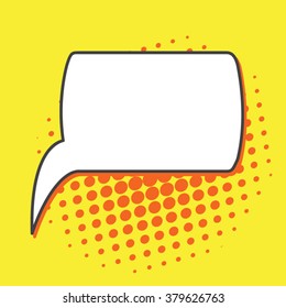 Pop art speech bubbles on yellow background