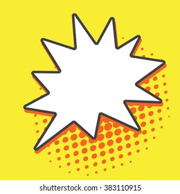 Pop art speech bubbles on yellow background
