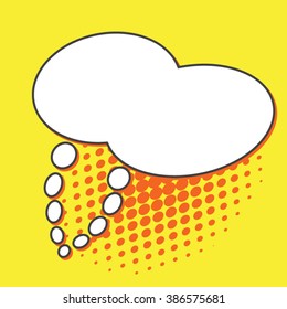 Pop art speech bubbles on yellow background