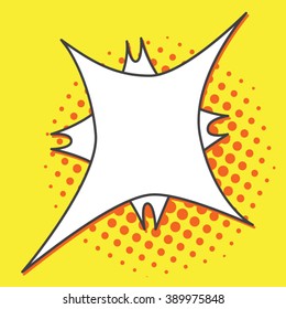 Pop art speech bubbles on yellow background