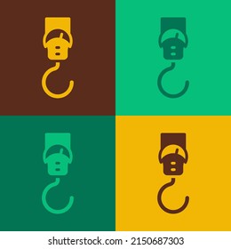 Icono de escala de primavera de pop art aislado en fondo de color. Equilibrio para pesaje. Determinación del peso.  Vector