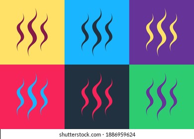 Pop art Steam icon isolated on color background. Vector.