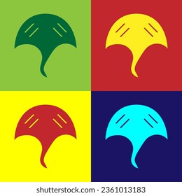 Pop art Stingray icon isolated on color background.  Vector