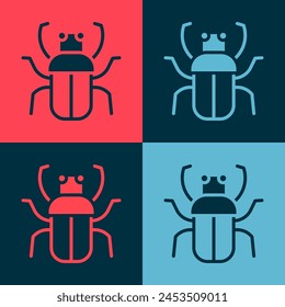 Pop art Stink bug icon isolated on color background.  Vector