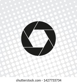 Pop art style Aperture, camera lens symbol
