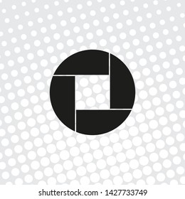 Pop art style Aperture, camera lens symbol
