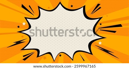 Pop art style background with comic blank text speech bubbles. Vector illustration of abstract creative concept.