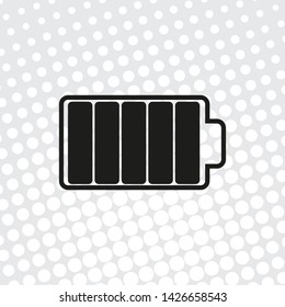 Pop art style battery vector icon
