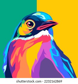 pop art style bird illustration